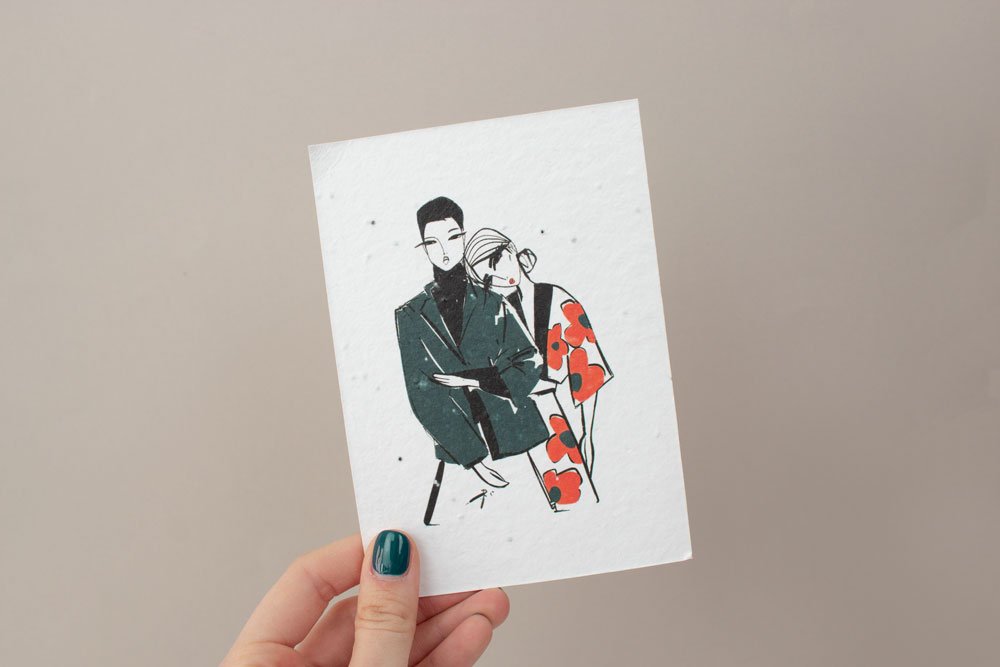 Tarjeta papel semillas para marca de ropa