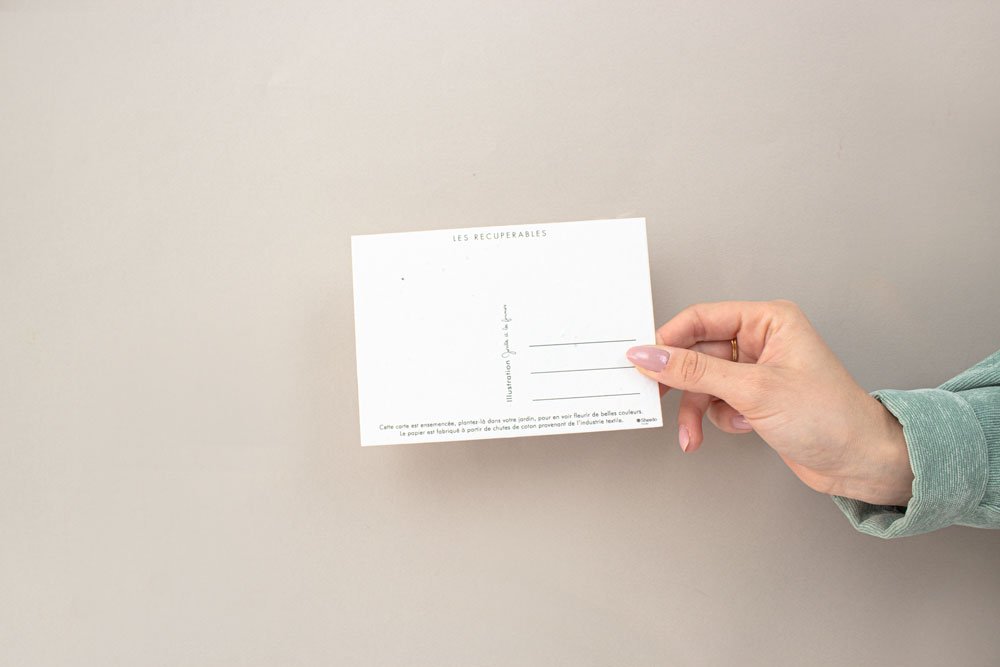 Postal A6 papel semillas para marca de ropa