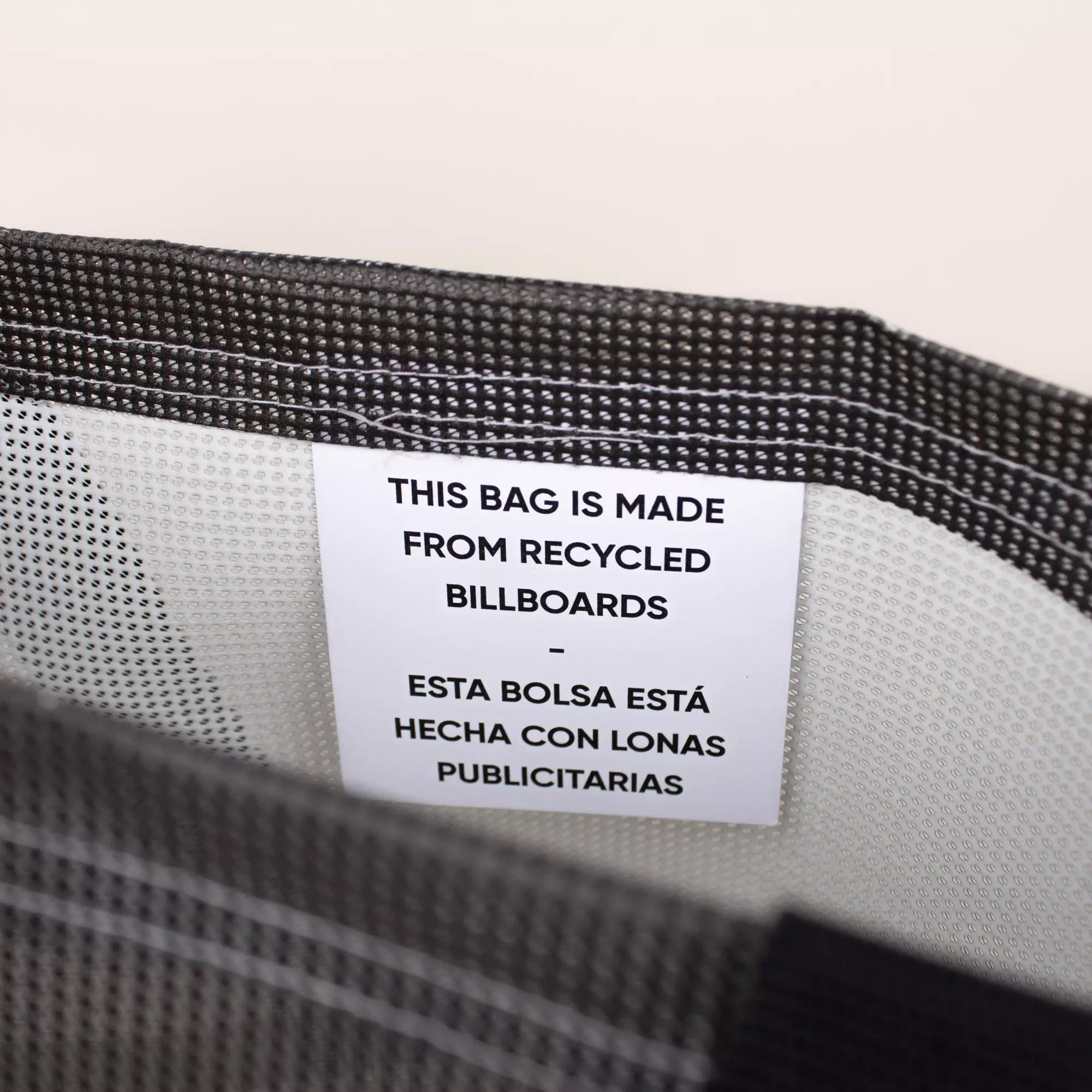 interior tote bag de lona reciclada