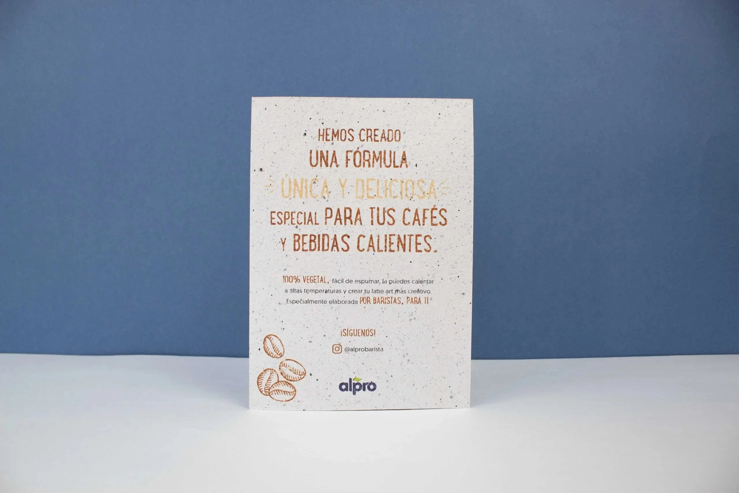 Tarjetas ecológicas Alpro.
