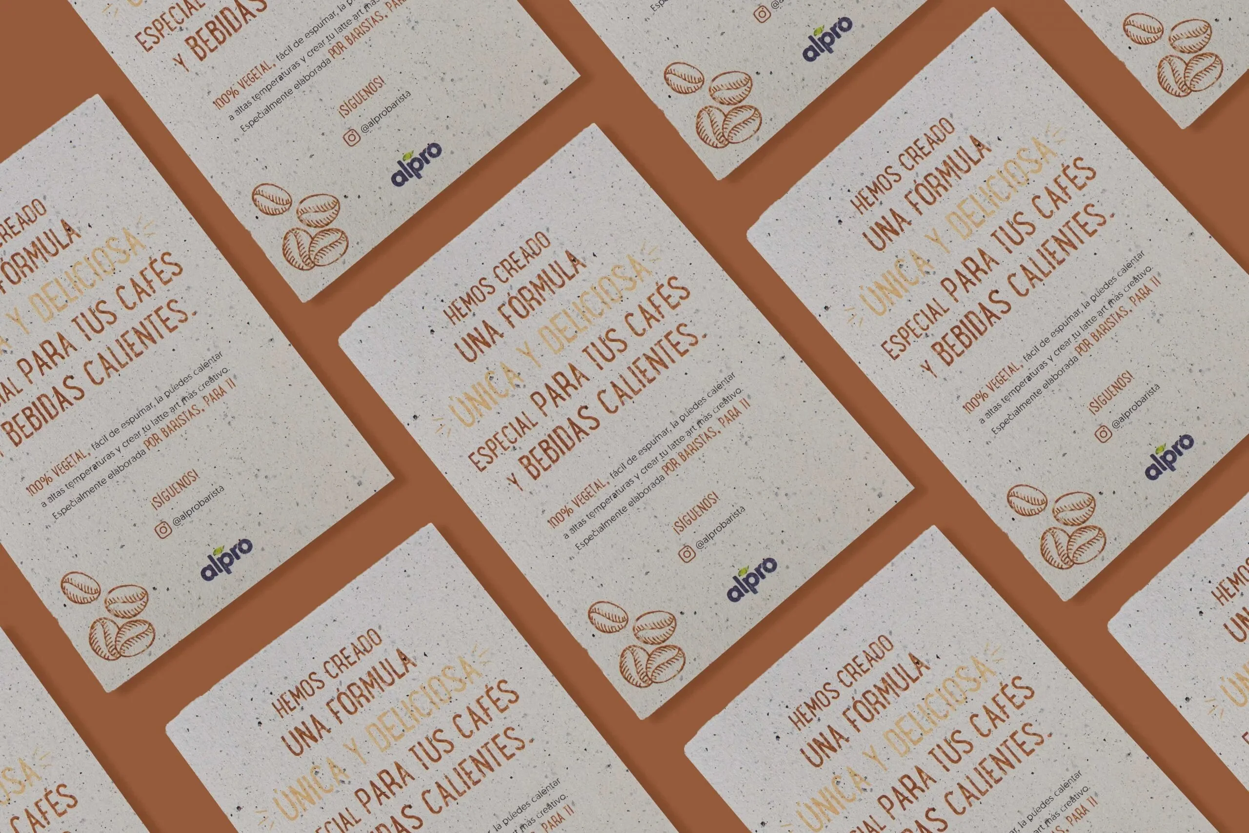 Tarjetas ecológicas Alpro.