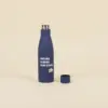 Botella de acero inoxidable 750ml color azul abierta tapon