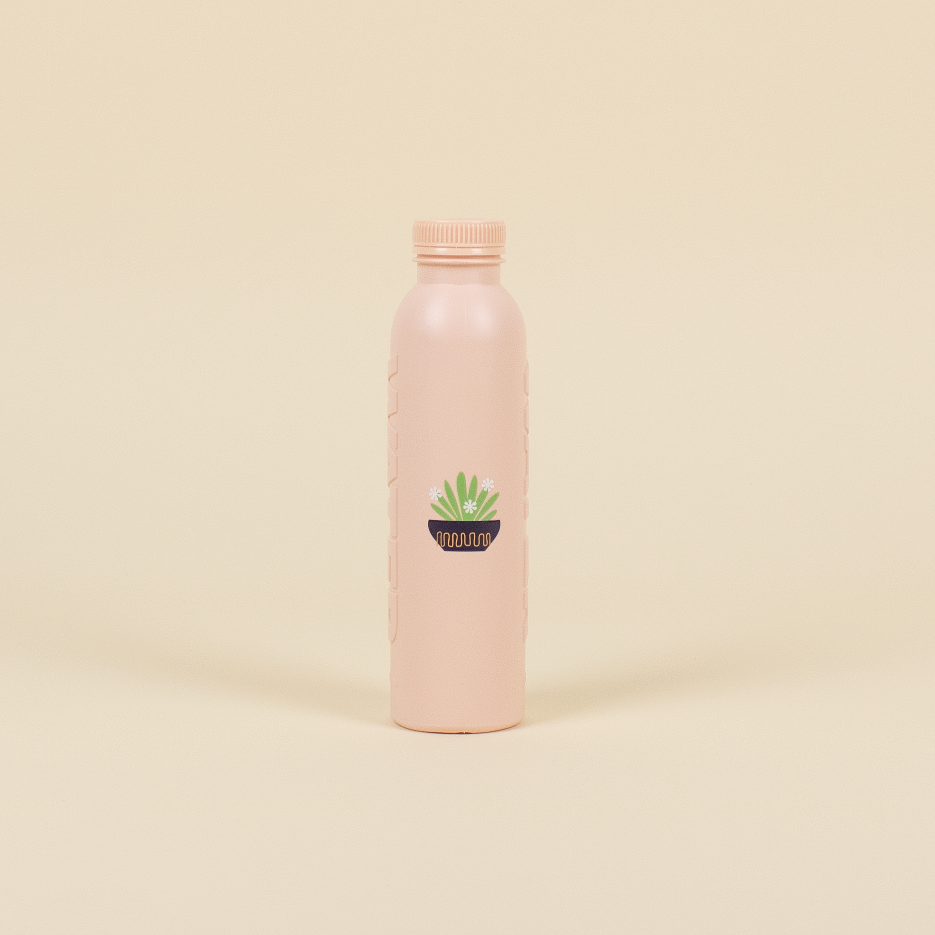 Botellas de caña de azucar rosa con logo frontal