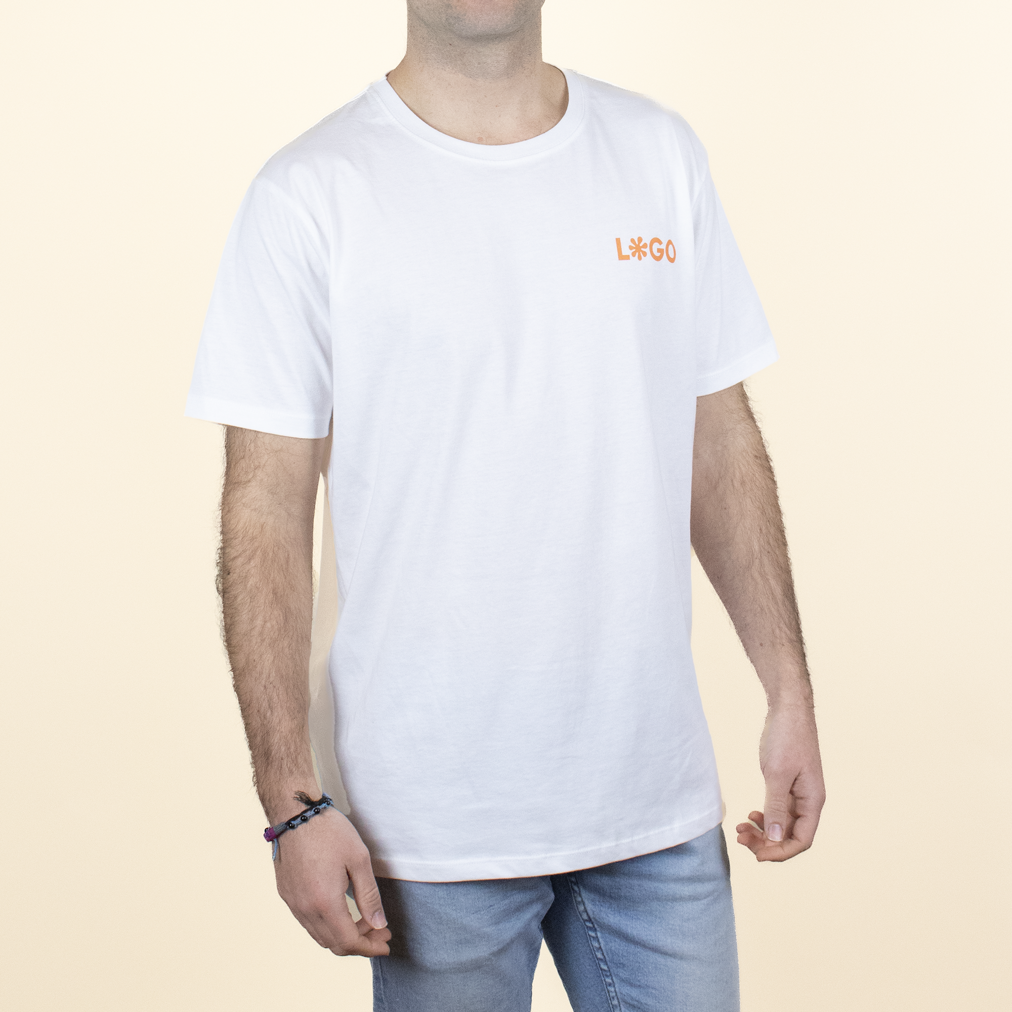 Camisetas blancas personalizadas modelo chico lateral