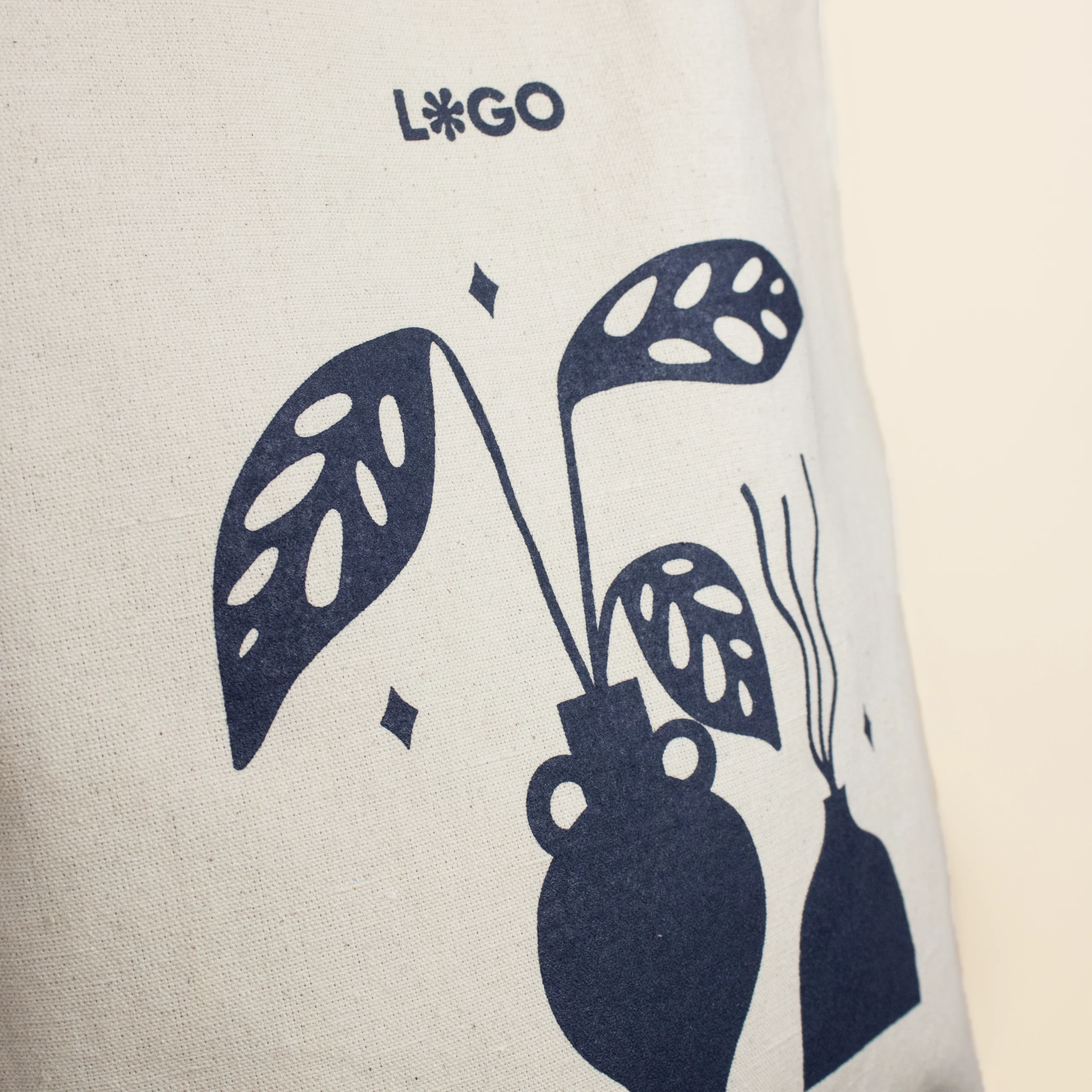 Bolsa de algodón personalizada NATA 240 Bolsas de algodón personalizadas con detalle logo azul