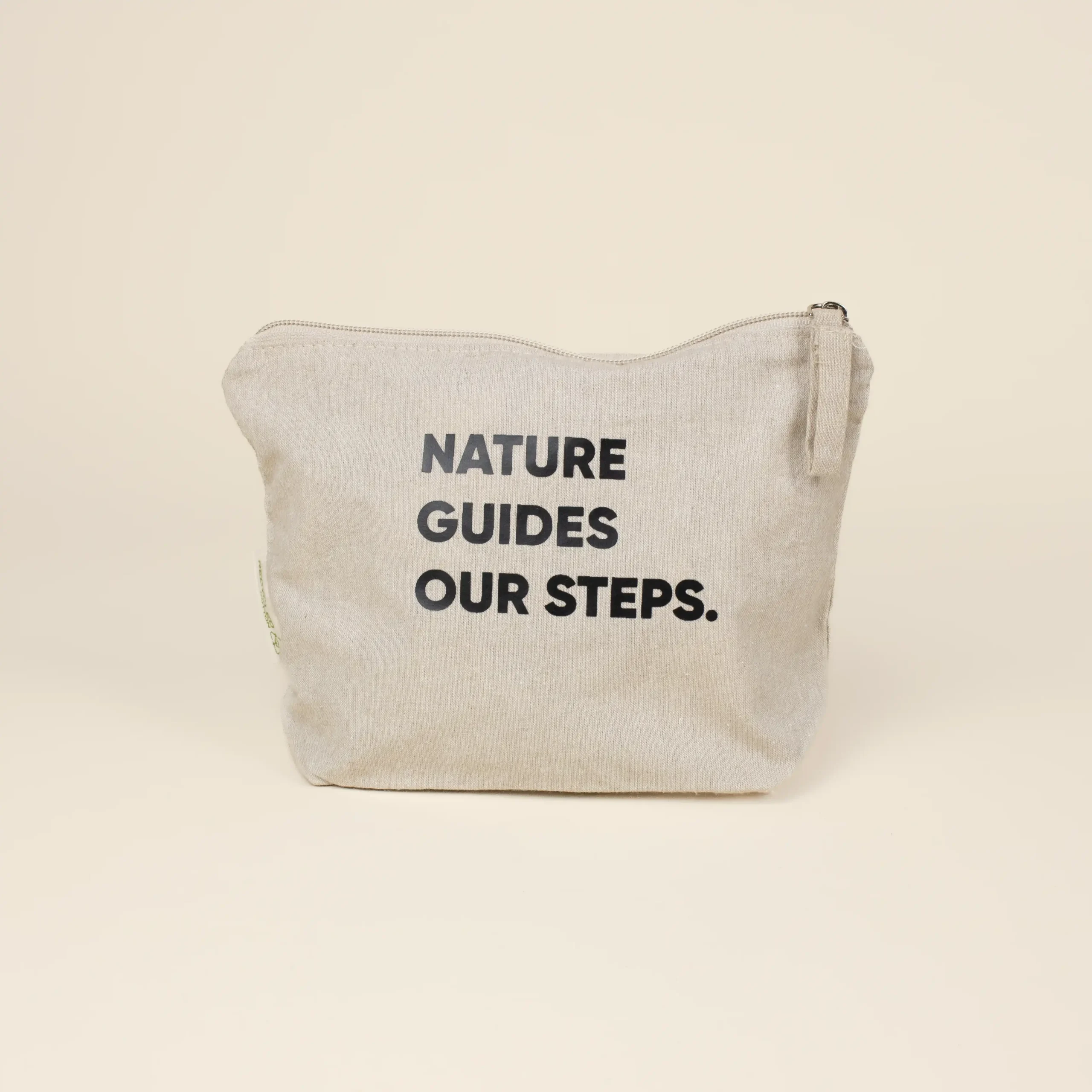 Neceser algodón ecológico COTTO Beige Neceser algodón personalizado con texto negro fondo beige