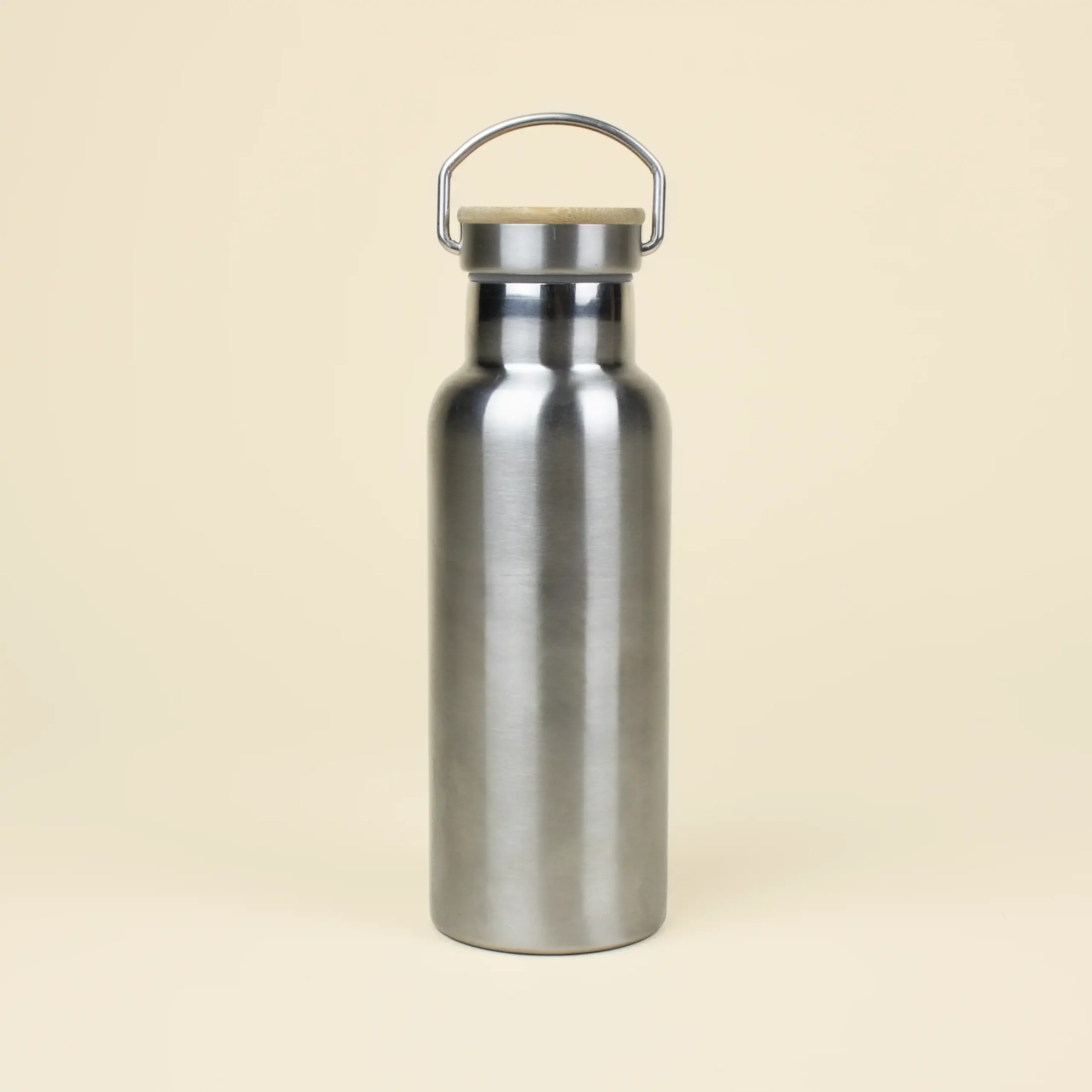 Botella térmica 500 ml PANDA Detrás Botella térmica acero inoxidable 500ml fondo beige