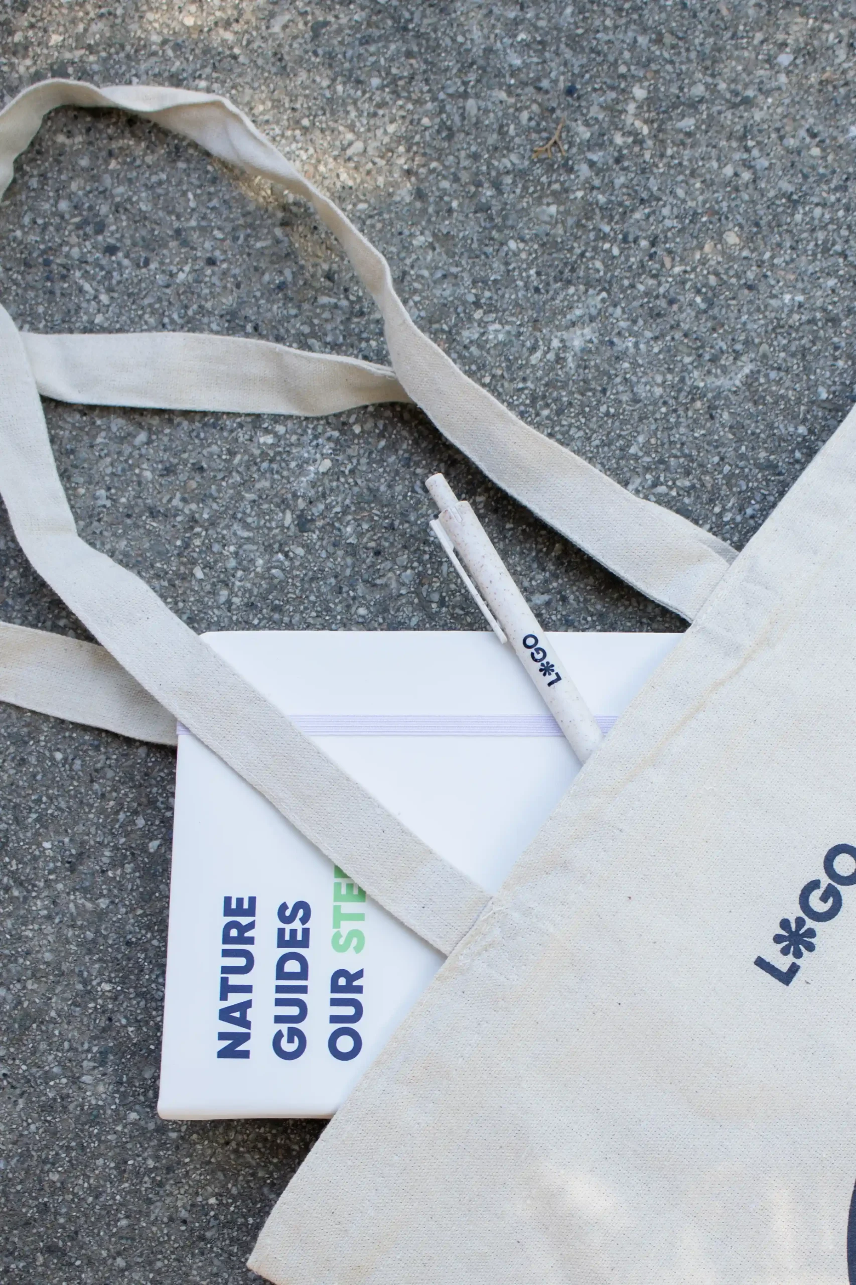 bolígrafo de caña de trigo blanco personalizado con logo con bolsa de algodón y cuaderno blanco