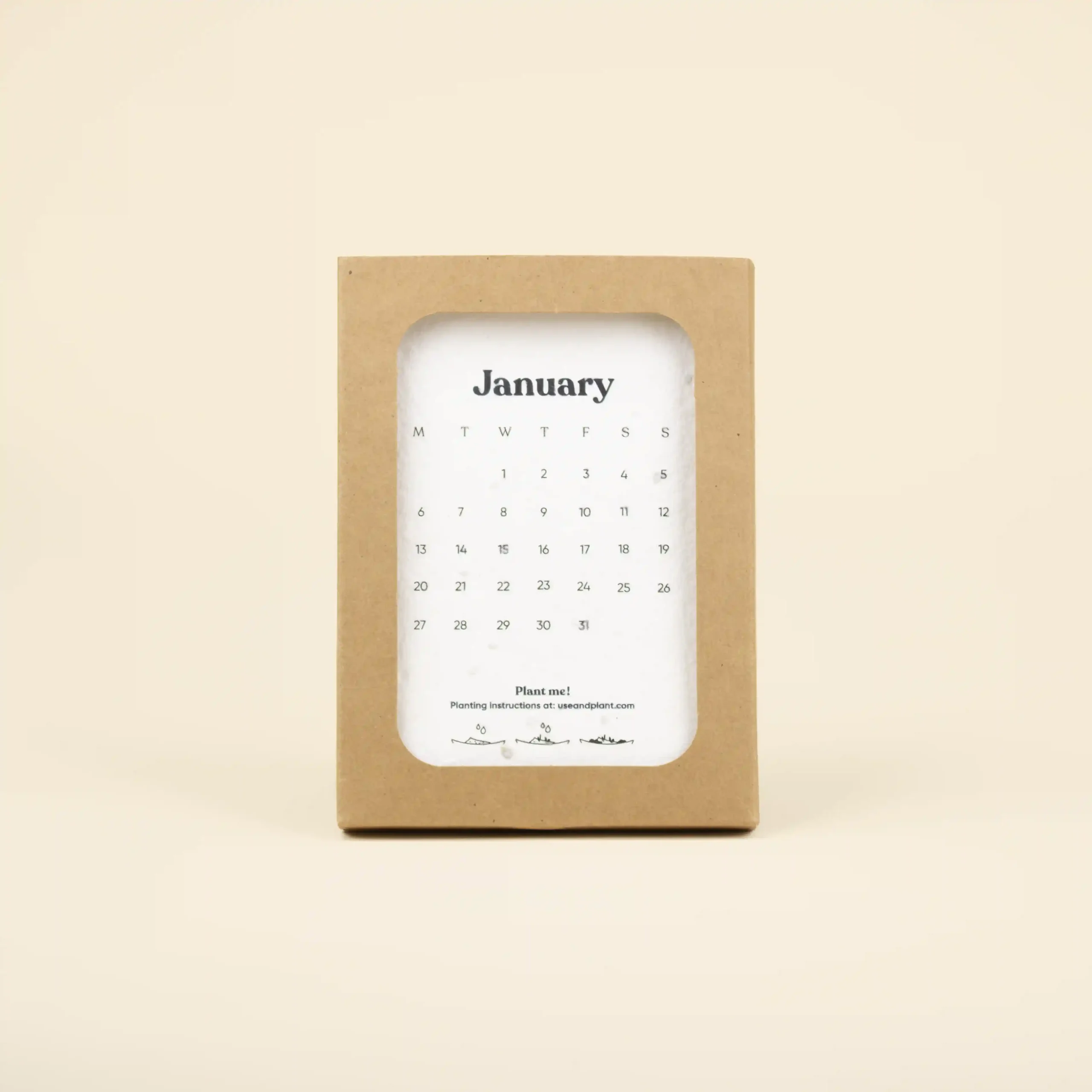Calendario de semillas en estuche kraft personalizado