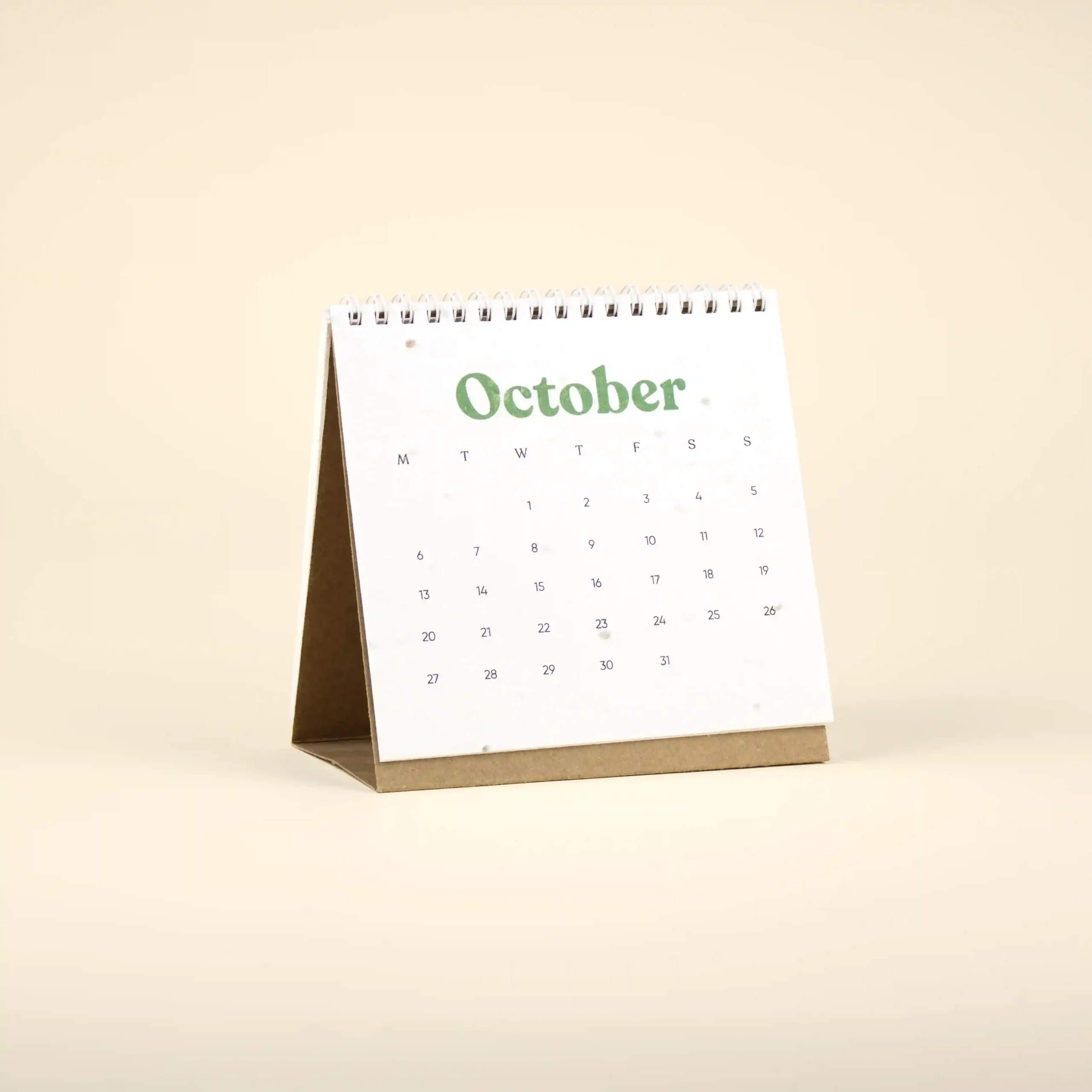 Calendario plantable de mesa TRIGA Calendario plantable de mesa abierto en el mes de octubre