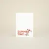 Tarjeta A6 de papel personalizada con el texto 'summer time' en rojo