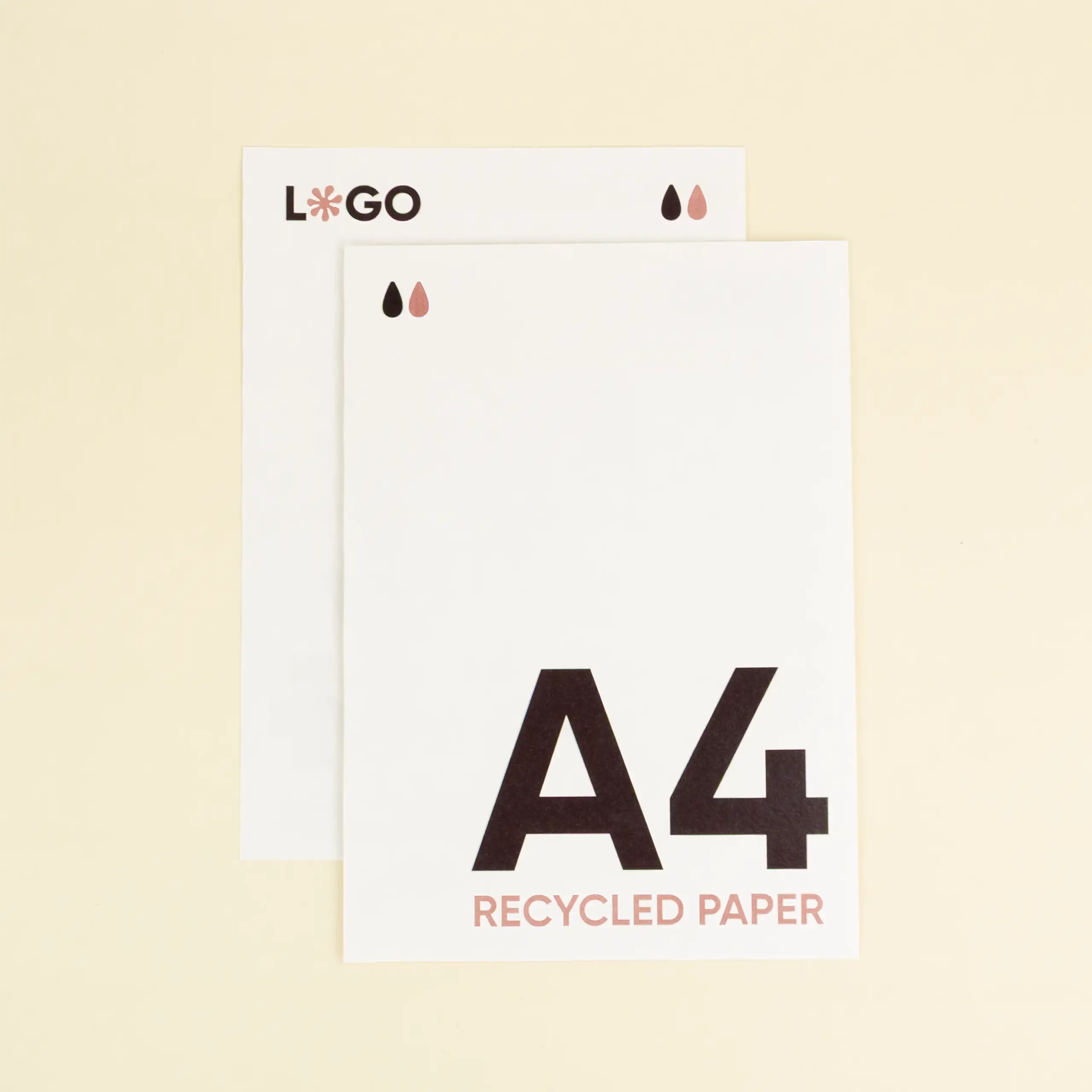 Tarjeta papel ecológico A4 Cotton Dos tarjetas A4 impresas en papel ecológico de algodón