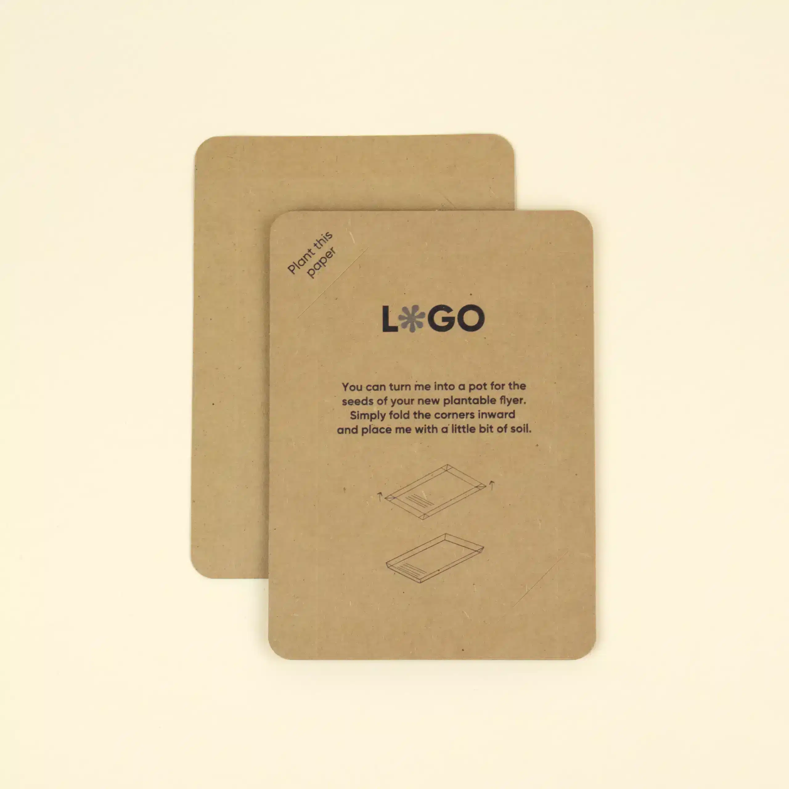 Complemento kraft A6 Dos tarjetones A6 impresos de cartón kraft