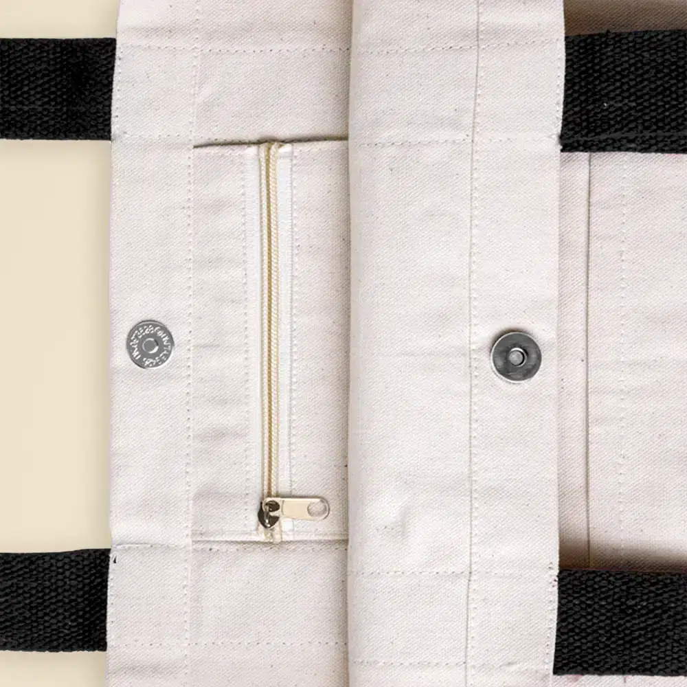 Detalle de tote bag de algodón