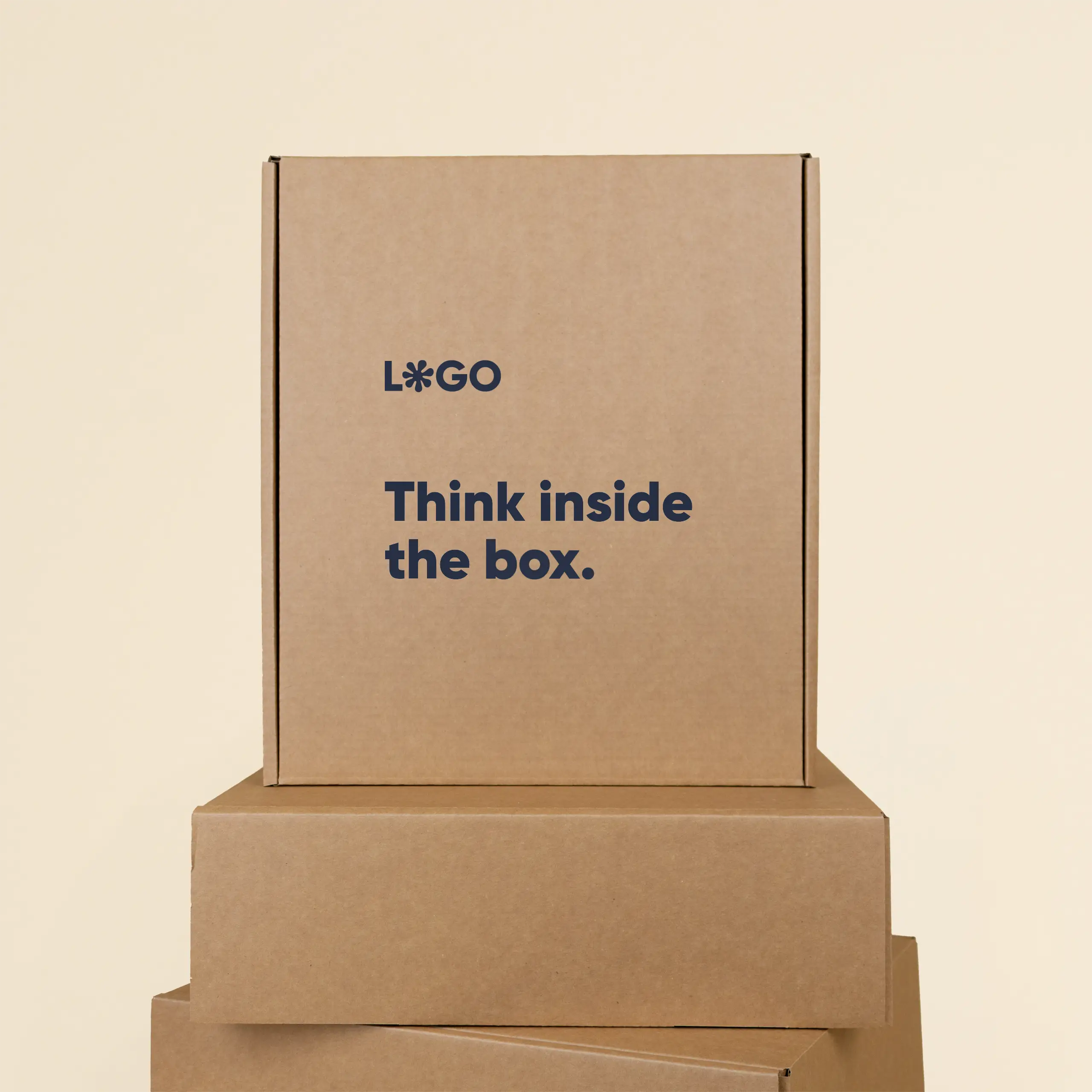 Caja M ecológica Conjunto de cajas M personalizadas a un color formando una torre